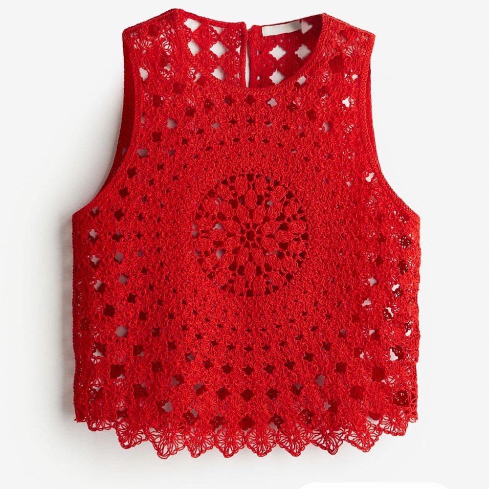 H&M crochet look tank top. Size XL. NWT